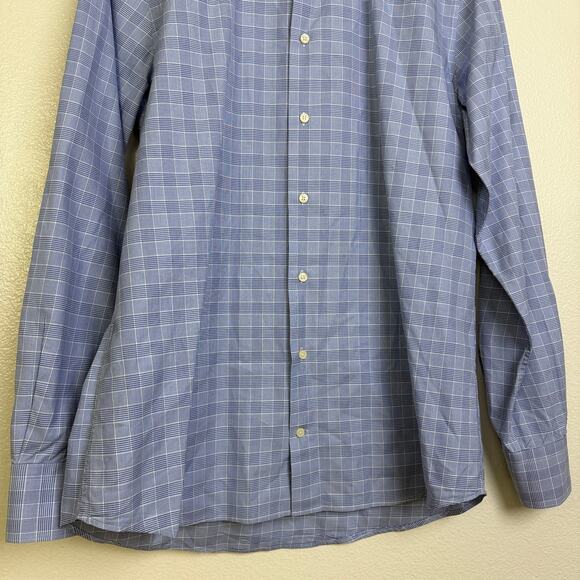Suitsupply Extra Slim Dress Shirt Mens Size 41 16 Blue Check Egyptian Cotton - Picture 5 of 12
